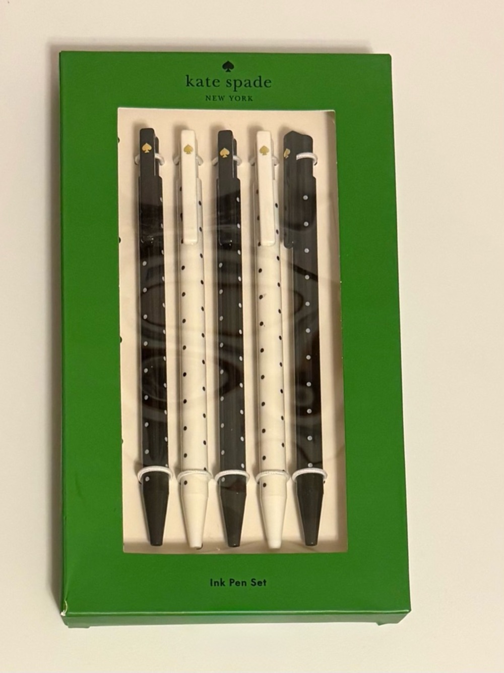 Kate Spade New York Black & White Dot Click Pen Set (Set of 5) - Picture 3 of 4
